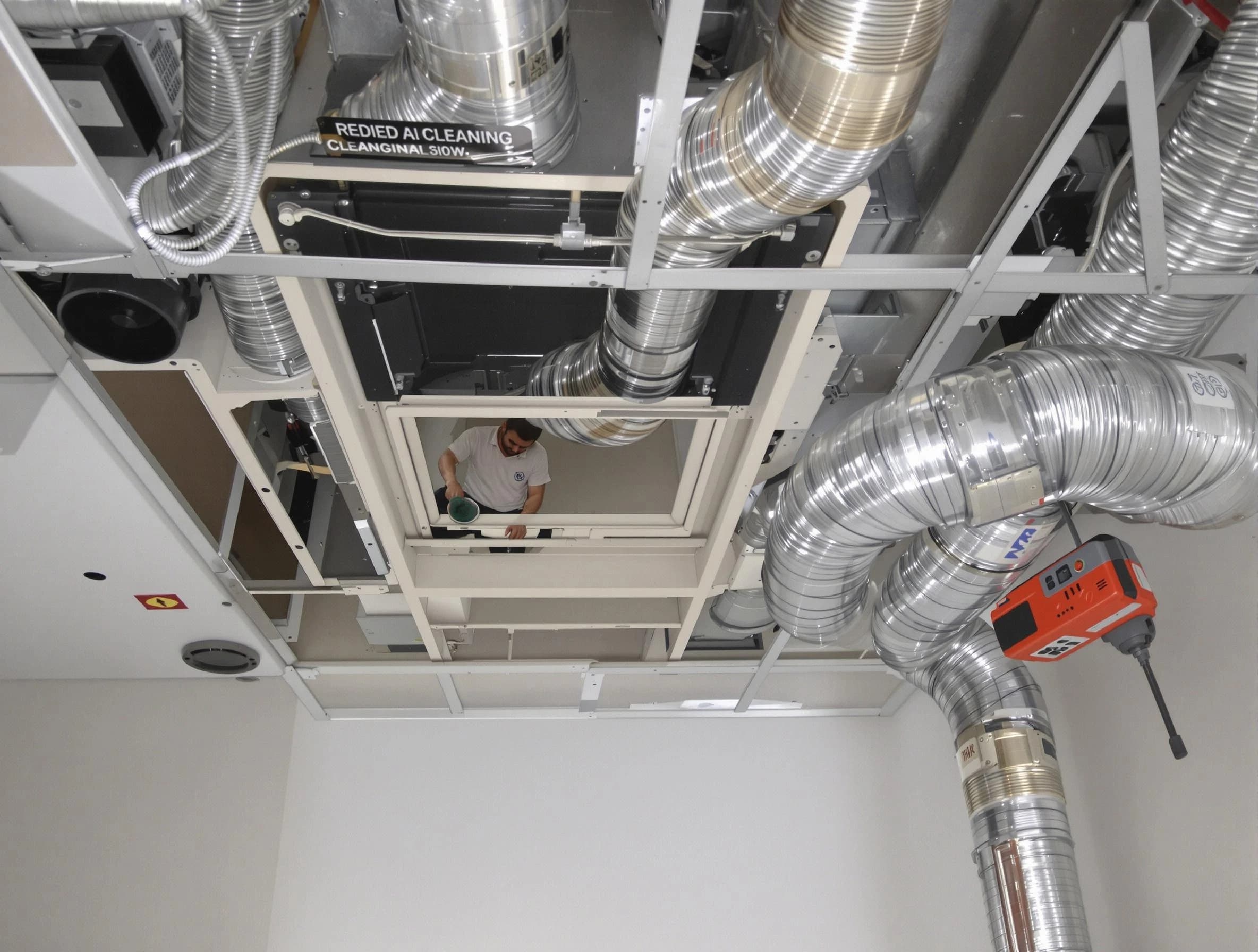 Adams Air Duct Cleaning technician performing detailed central duct system cleaning in Adams