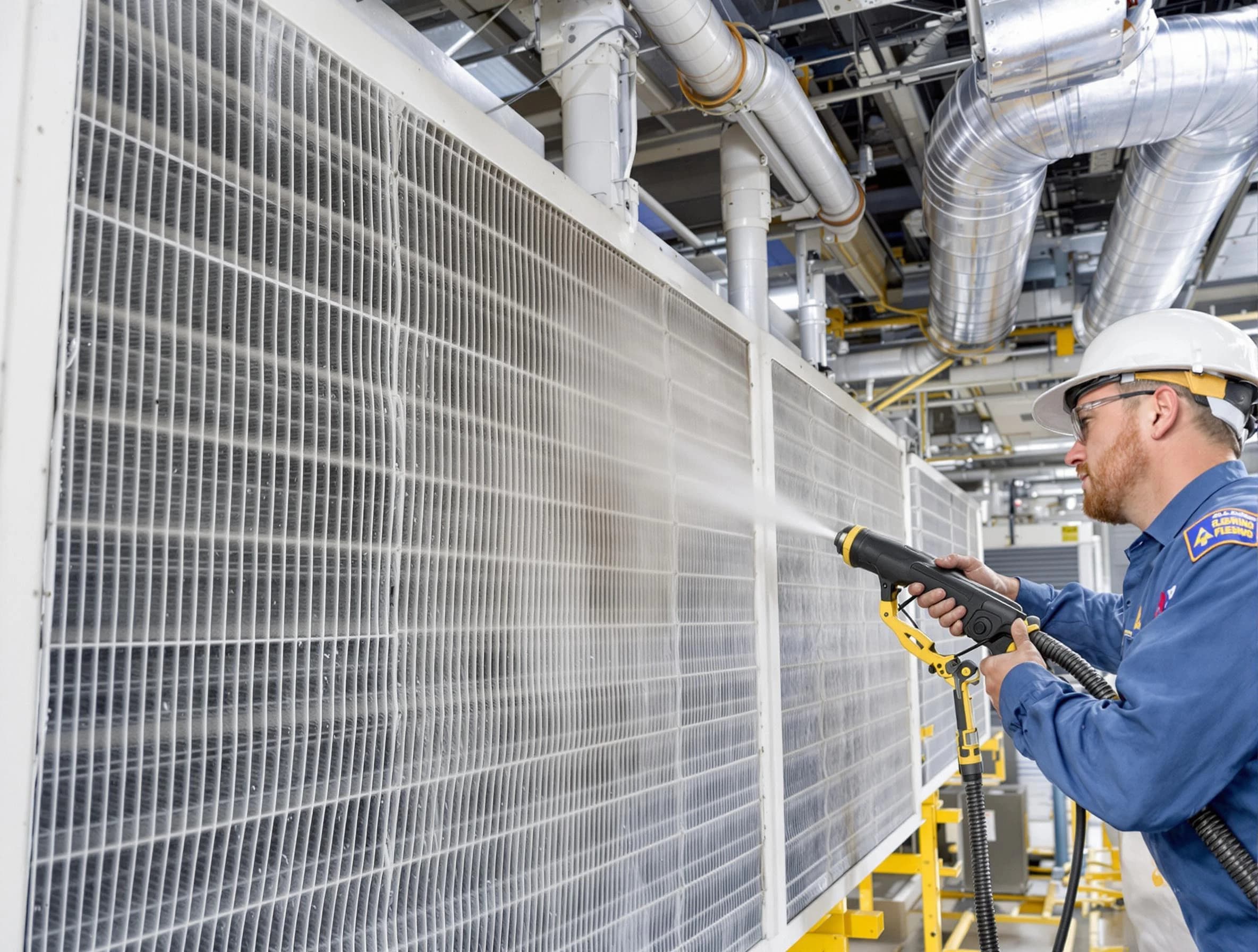 Professional commercial coil cleaning by Adams Air Duct Cleaning in Adams